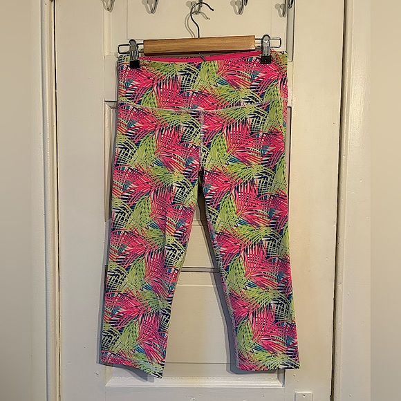 VSX Tropical Print Leggings - Calf Length - Size S - Picture 2 of 7